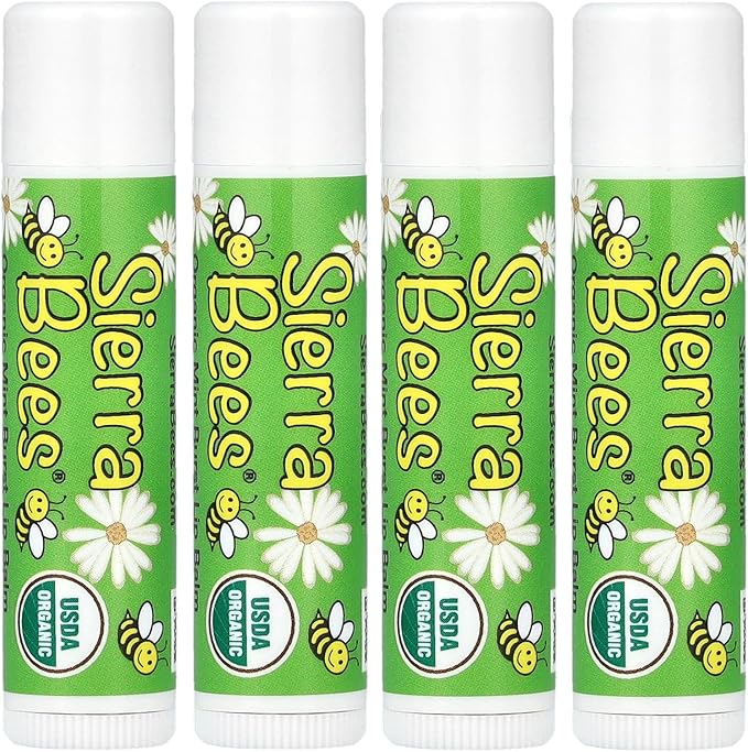 Sierra Bees ORGANIC LIP BALMS, MINT BURST, 4 PACK, 0.15 OZ (4.25 G) EACH - Image 5